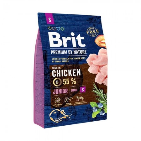 Brit Premium Junior Small S корм для щенков и молодых собак мелких пород, 3 кг